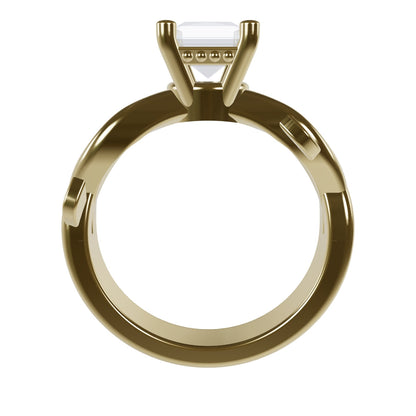 ROSA 1ct Labor Diamant Radiant Verlobungsring , 14K Gold