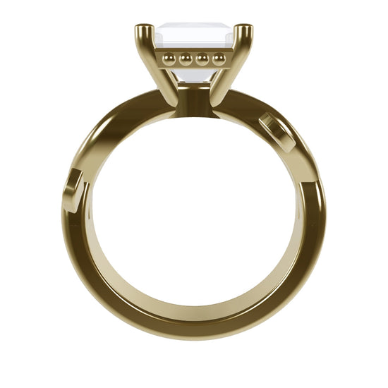 ROSA 2ct Labor Diamant Radiant Verlobungsring, 14K Gold