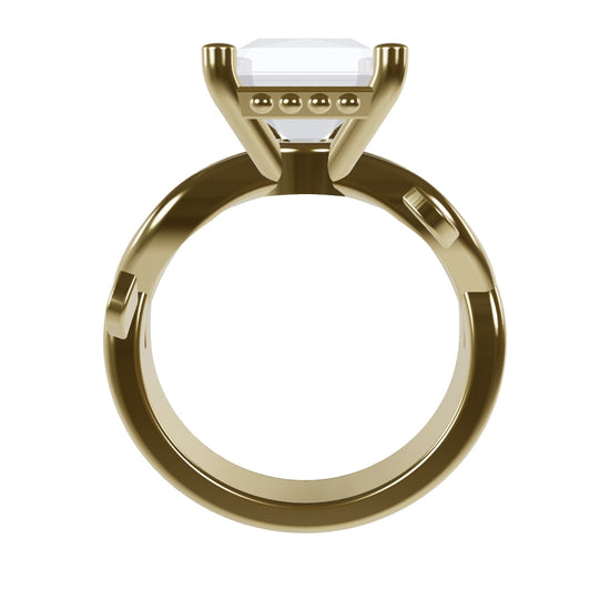 ROSA 3ct Labor Diamant Radiant Verlobungsring, 14K Gold