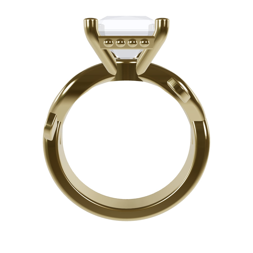 ROSA 3ct Labor Diamant Radiant Verlobungsring, 14K Gold