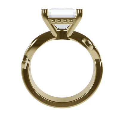 ROSA 3ct Labor Diamant Radiant Verlobungsring, 14K Gold