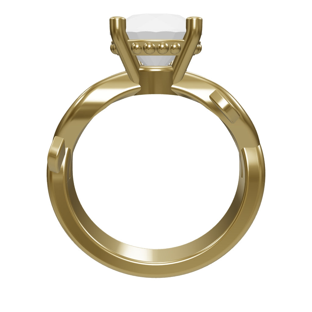 ROSA 2ct Labor Diamant Rund Verlobungsring, 14K Gold