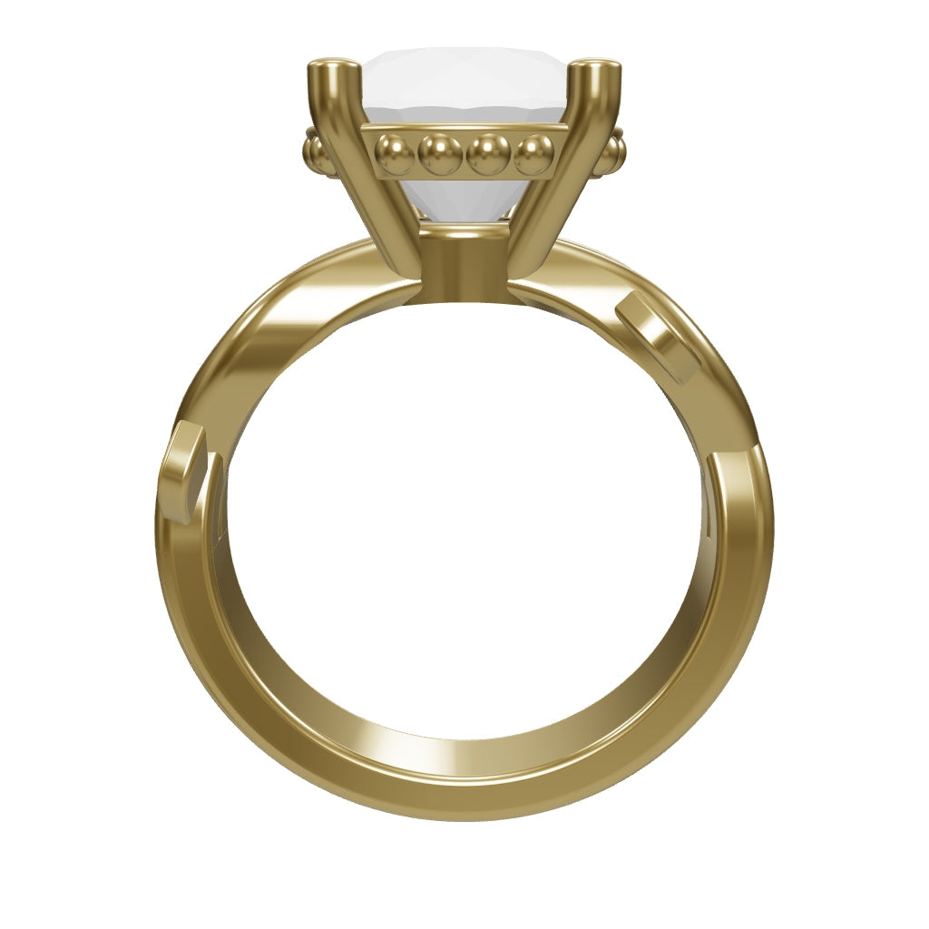 ROSA 3ct Labor Diamant Rund Verlobungsring, 14K Gold