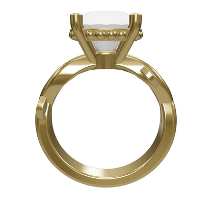 ROSA 3ct Labor Diamant Rund Verlobungsring, 14K Gold