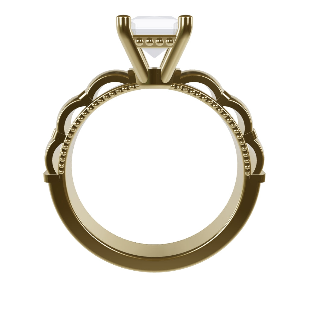 STELLA 1ct Labor Diamant Radiant Verlobungsring, 14K Gold