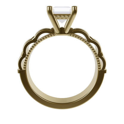 STELLA 1ct Labor Diamant Radiant Verlobungsring, 14K Gold