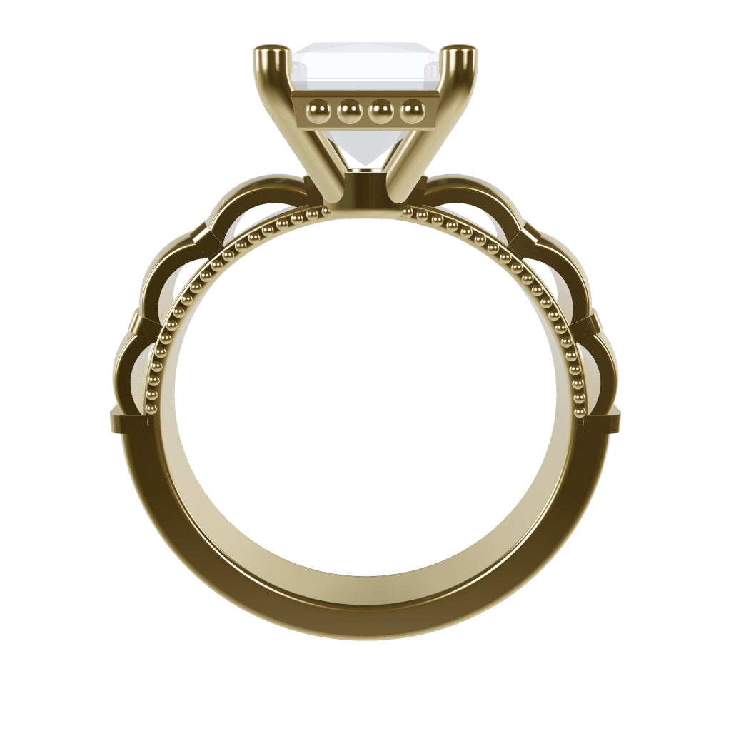 STELLA 2ct Labor Diamant Radiant Verlobungsring, 14K Gold