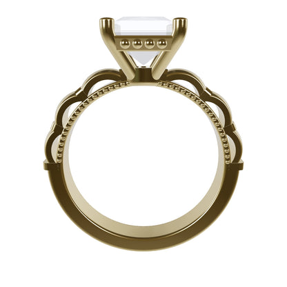 STELLA 2ct Labor Diamant Radiant Verlobungsring, 14K Gold