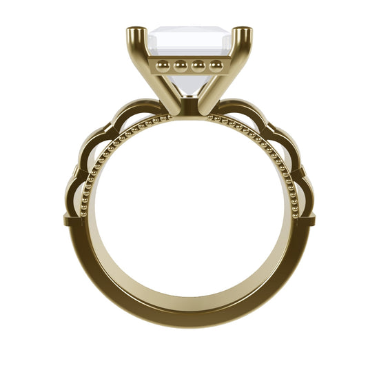 STELLA 3ct Labor Diamant Radiant Verlobungsring, 14K Gold