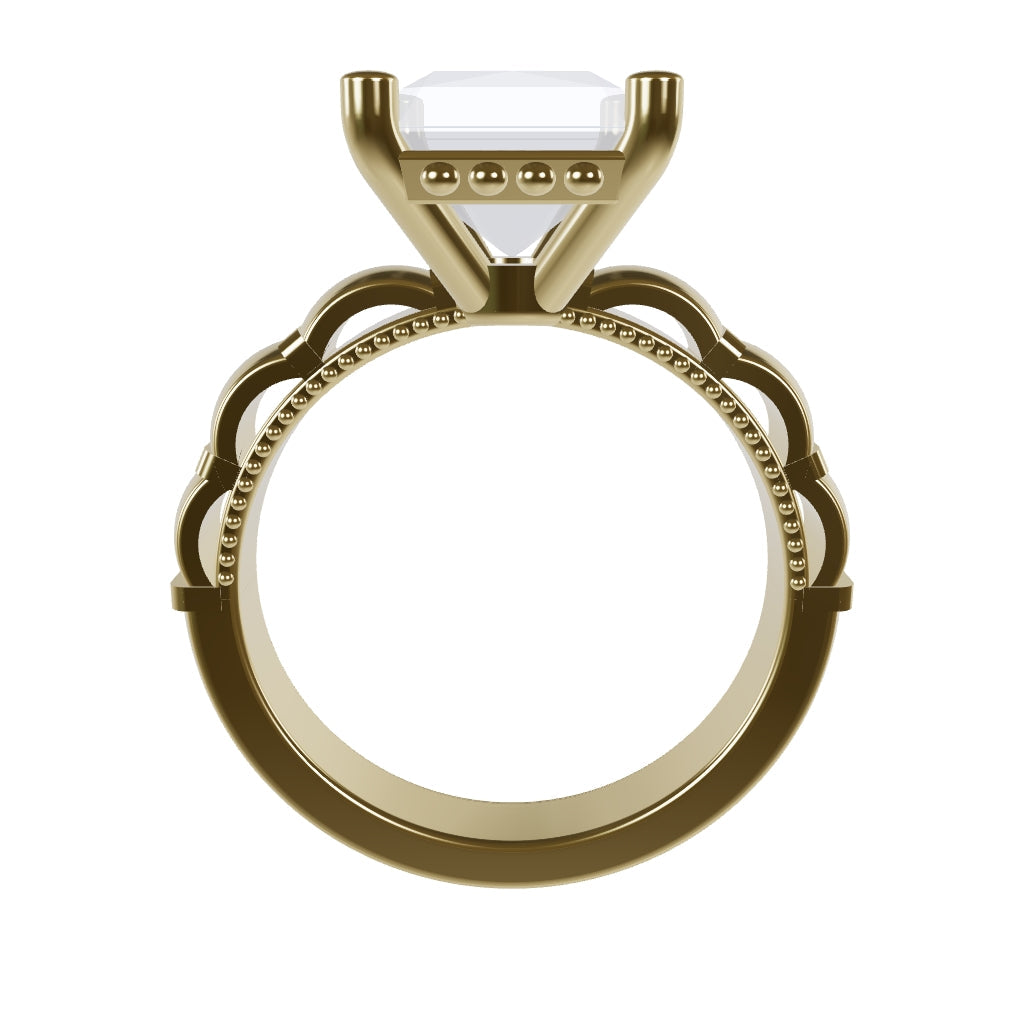 STELLA 3ct Labor Diamant Radiant Verlobungsring, 14K Gold