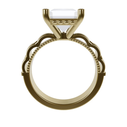 STELLA 3ct Labor Diamant Radiant Verlobungsring, 14K Gold