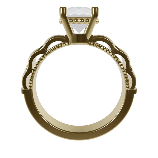 STELLA 1ct Labor Diamant Rund Verlobungsring, 14K Gold