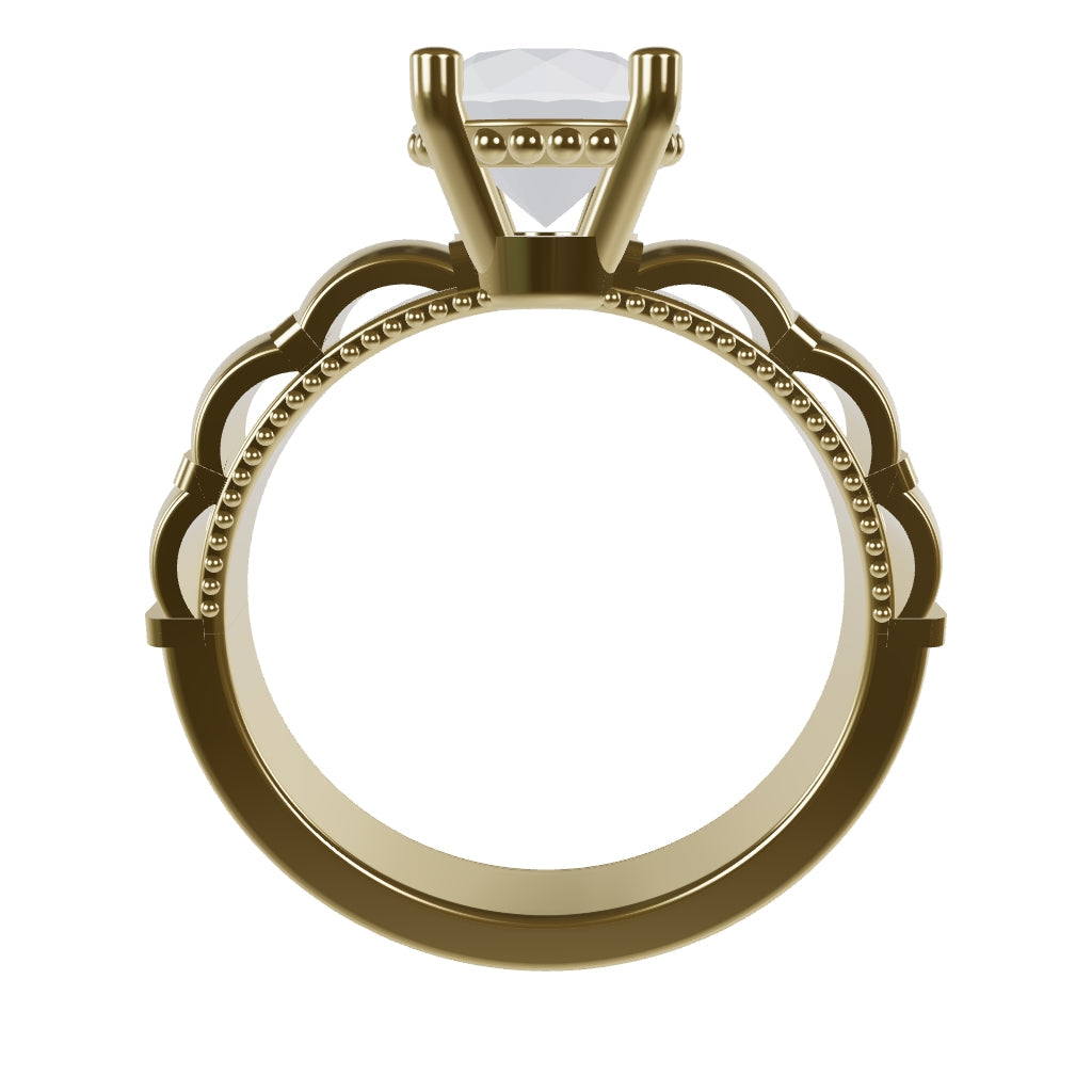 STELLA 1ct Labor Diamant Rund Verlobungsring, 14K Gold