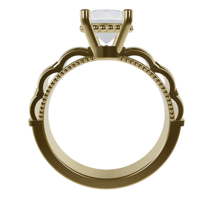 STELLA 1ct Labor Diamant Rund Verlobungsring, 14K Gold
