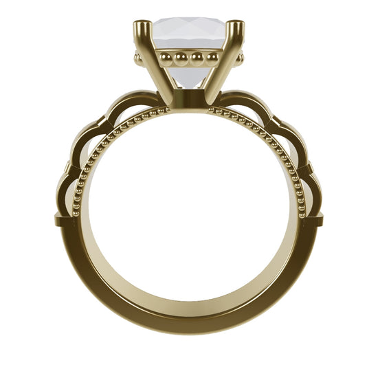 STELLA 2ct Labor Diamant Rund Verlobungsring, 14K Gold