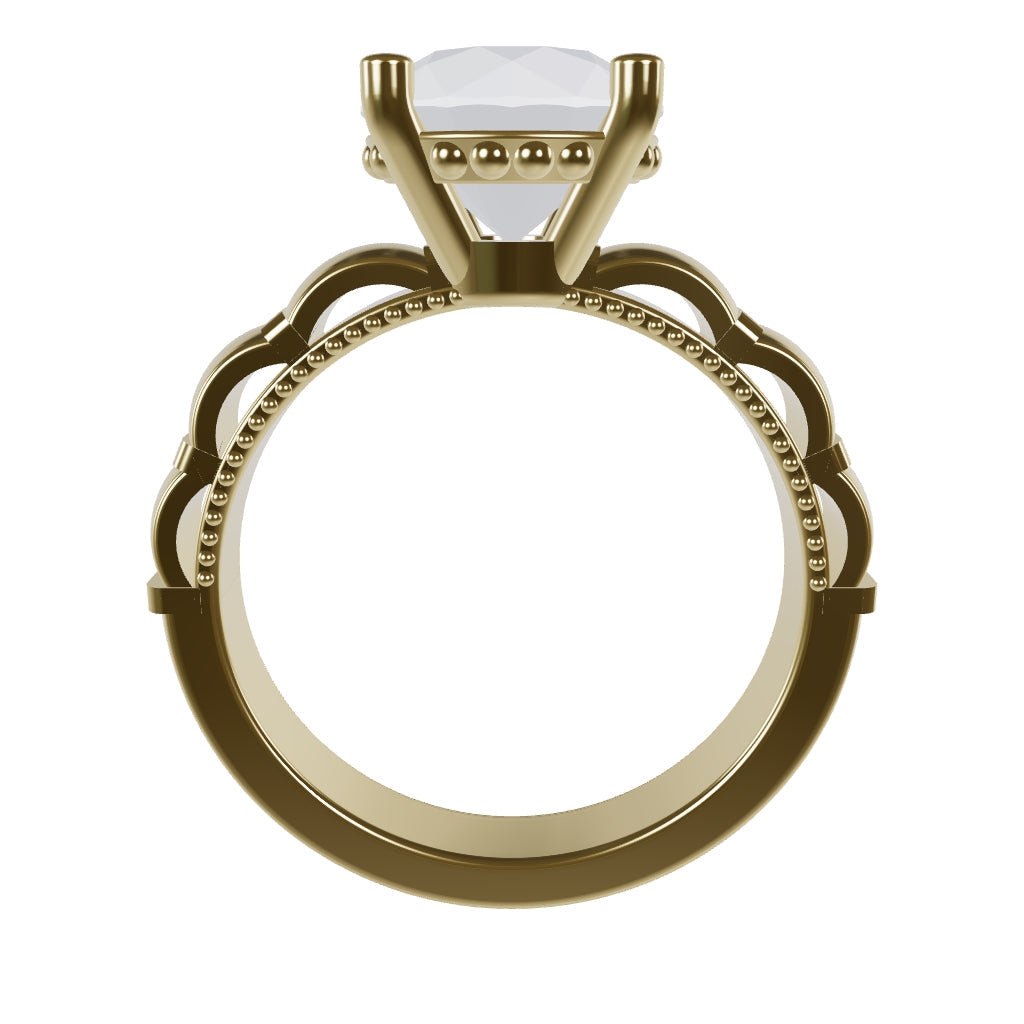 STELLA 2ct Labor Diamant Rund Verlobungsring, 14K Gold