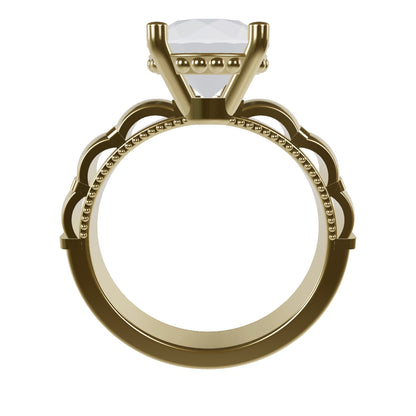 STELLA 2ct Labor Diamant Rund Verlobungsring, 14K Gold