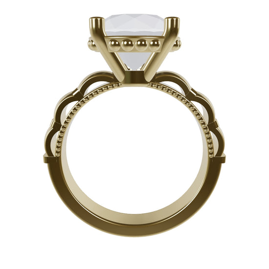 STELLA 3ct Labor Diamant Rund Verlobungsring, 14K Gold