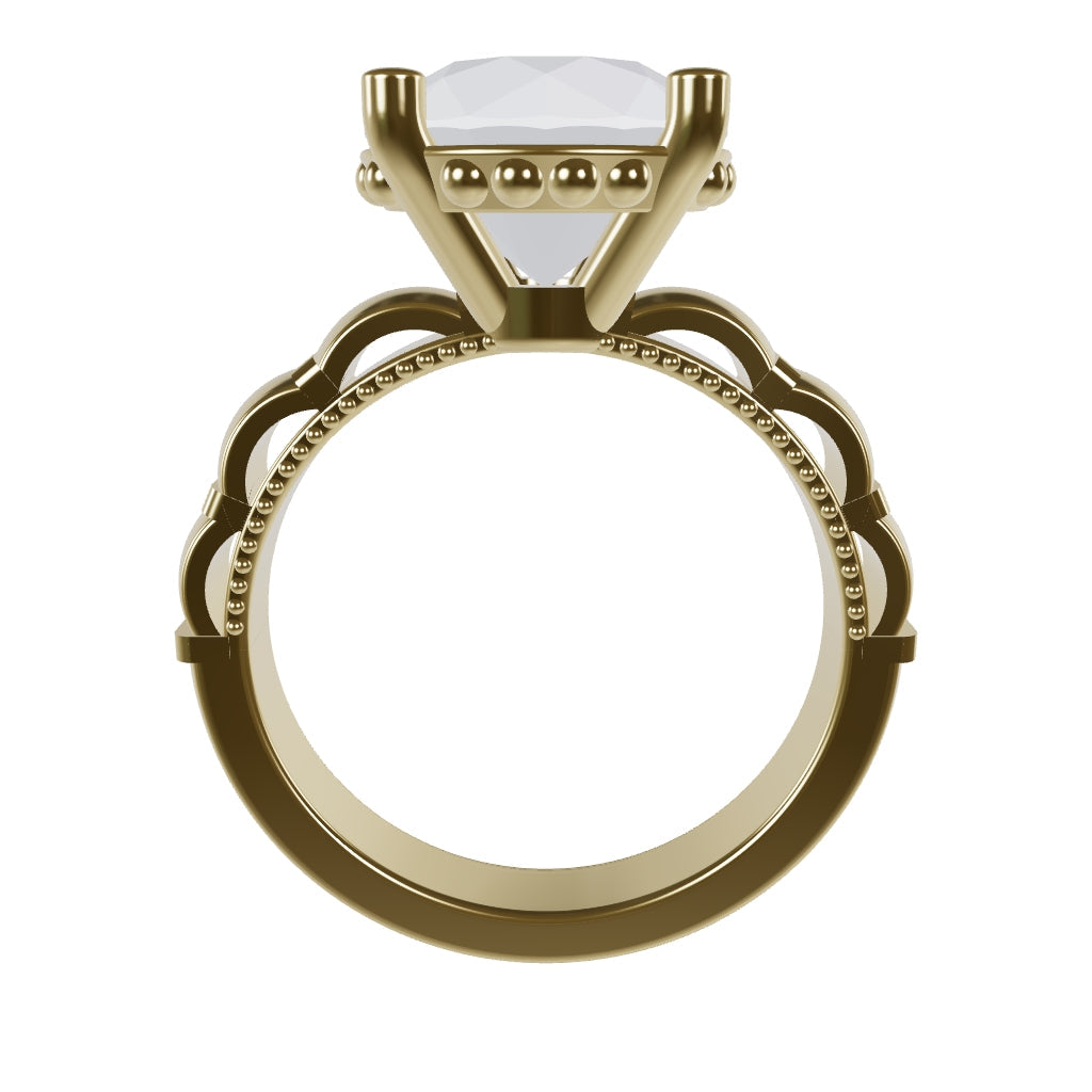 STELLA 3ct Labor Diamant Rund Verlobungsring, 14K Gold