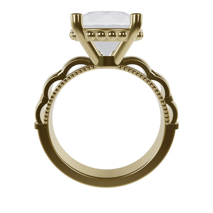 STELLA 3ct Labor Diamant Rund Verlobungsring, 14K Gold