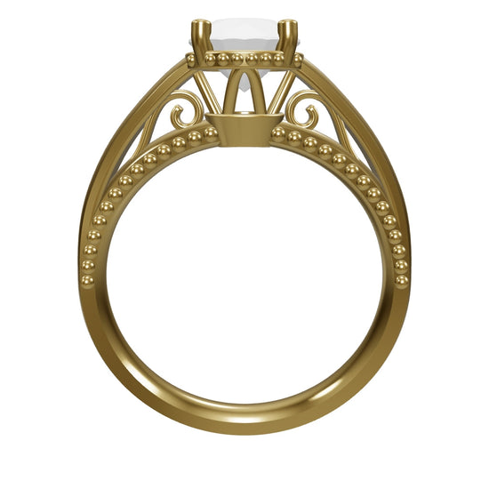 DORA 1ct Labor Diamant Rund Verlobungsring, 14K Gold
