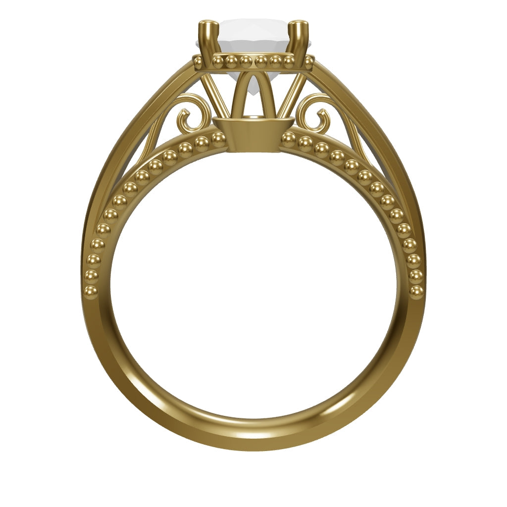 DORA 1ct Labor Diamant Rund Verlobungsring, 14K Gold