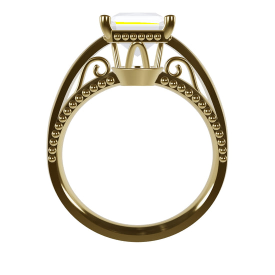 DORA 2ct Labor Diamant Radiant Verlobungsring, 14K Gold