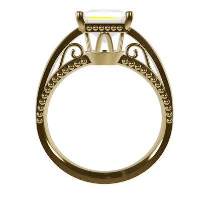 DORA 2ct Labor Diamant Radiant Verlobungsring, 14K Gold