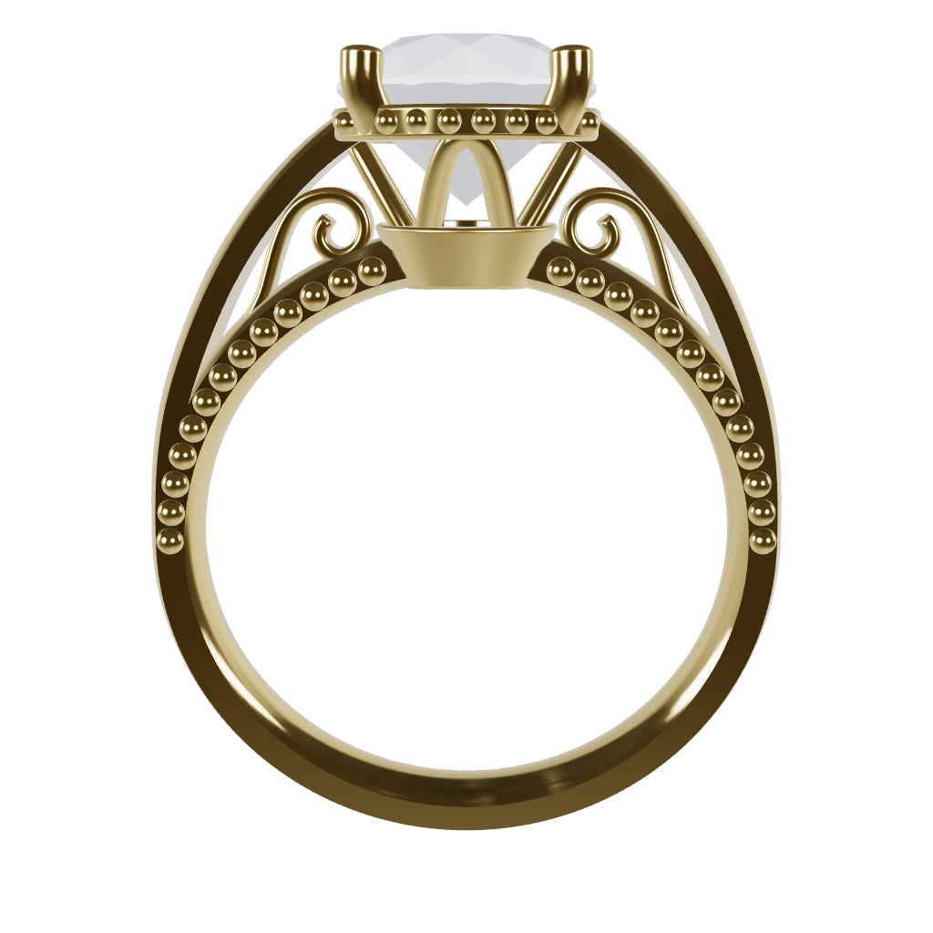 DORA 2ct Labor Diamant Rund Verlobungsring, 14K Gold