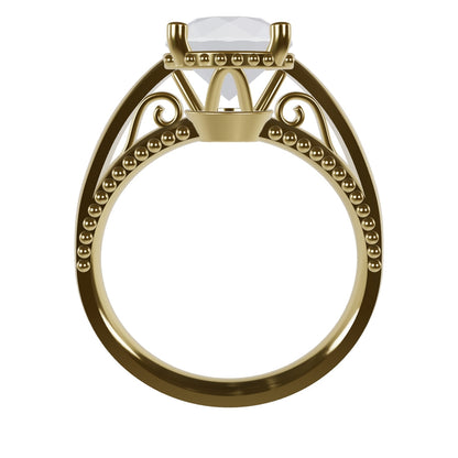 DORA 2ct Labor Diamant Rund Verlobungsring, 14K Gold