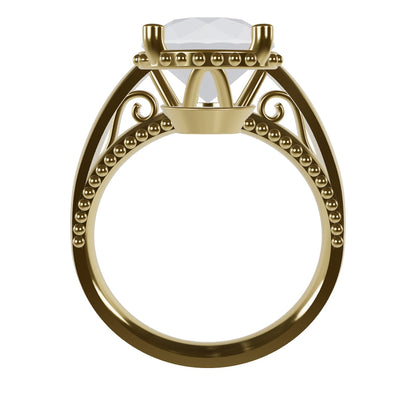 DORA 3ct Labor Diamant Rund Verlobungsring, 14K Gold