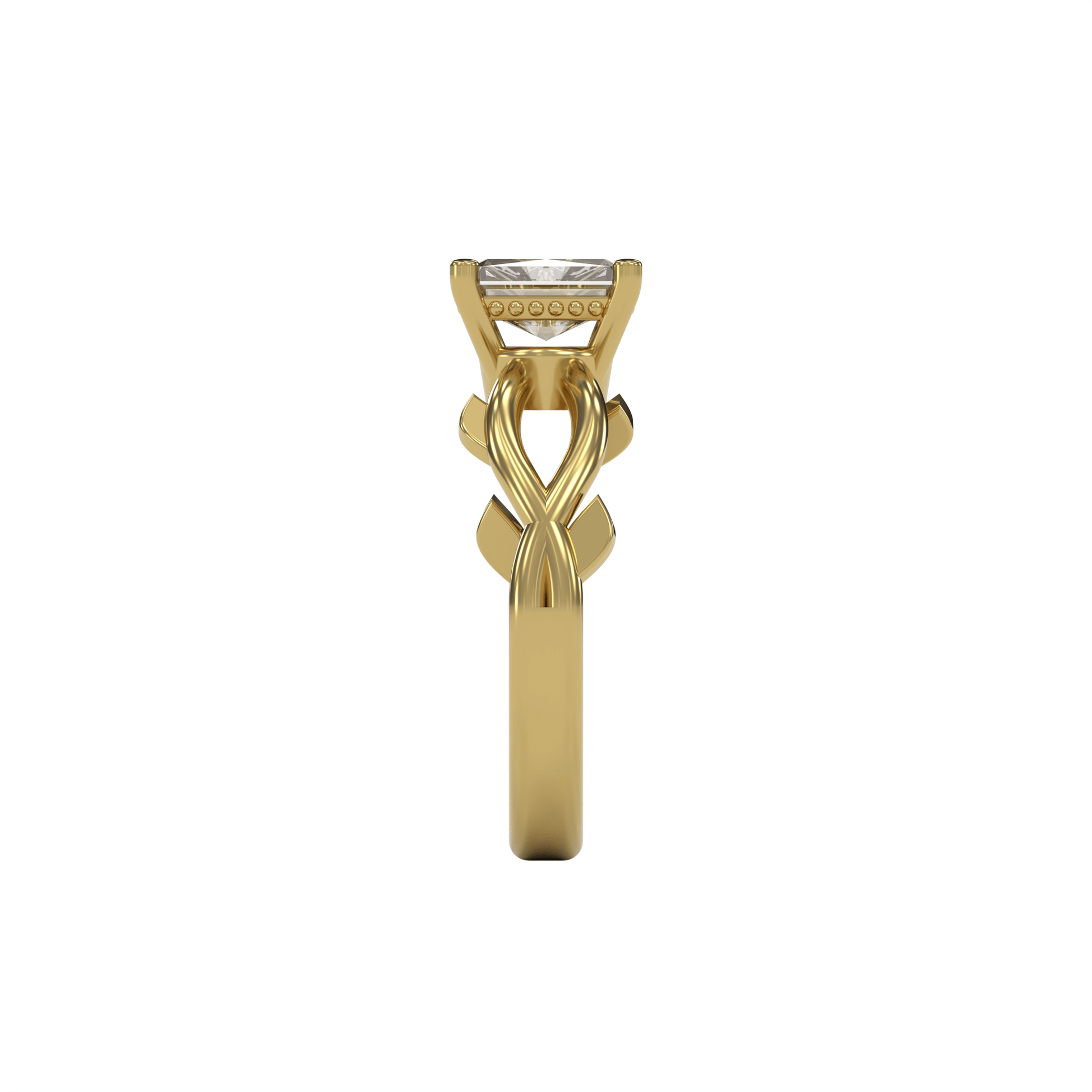 ROSA 1ct Labor Diamant Radiant Verlobungsring , 14K Gold