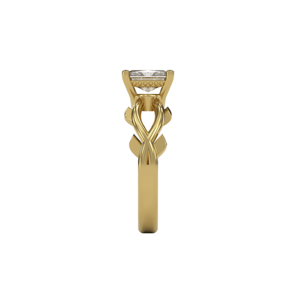 ROSA 1ct Labor Diamant Radiant Verlobungsring , 14K Gold