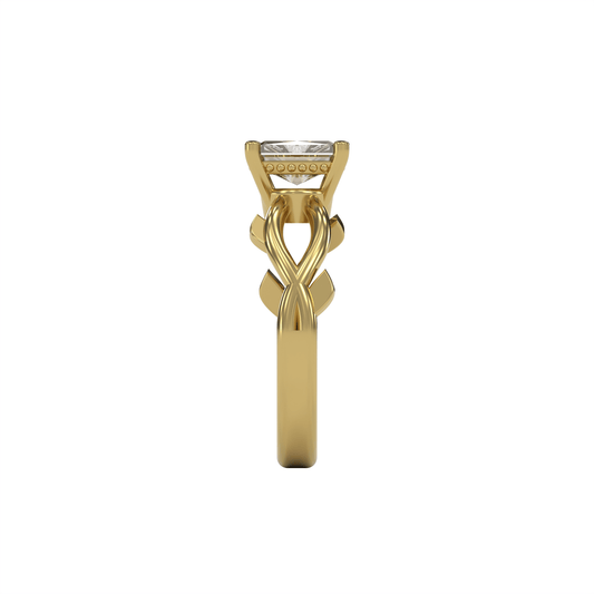 ROSA 1ct Labor Diamant Radiant Verlobungsring , 14K Gold