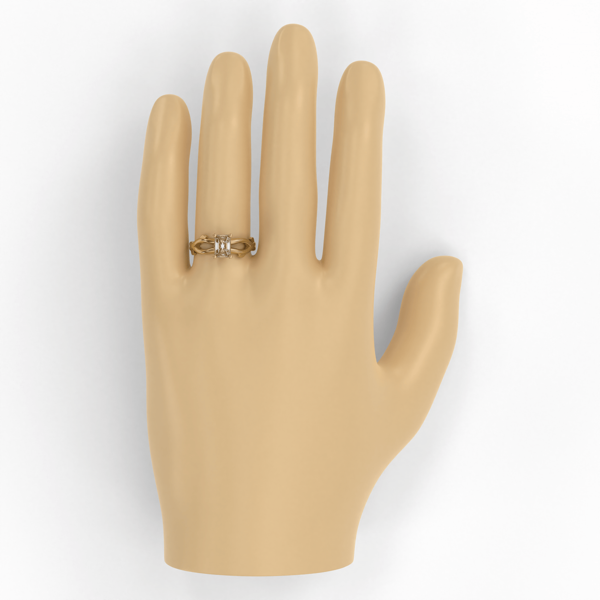 ROSA 1ct Labor Diamant Radiant Verlobungsring , 14K Gold