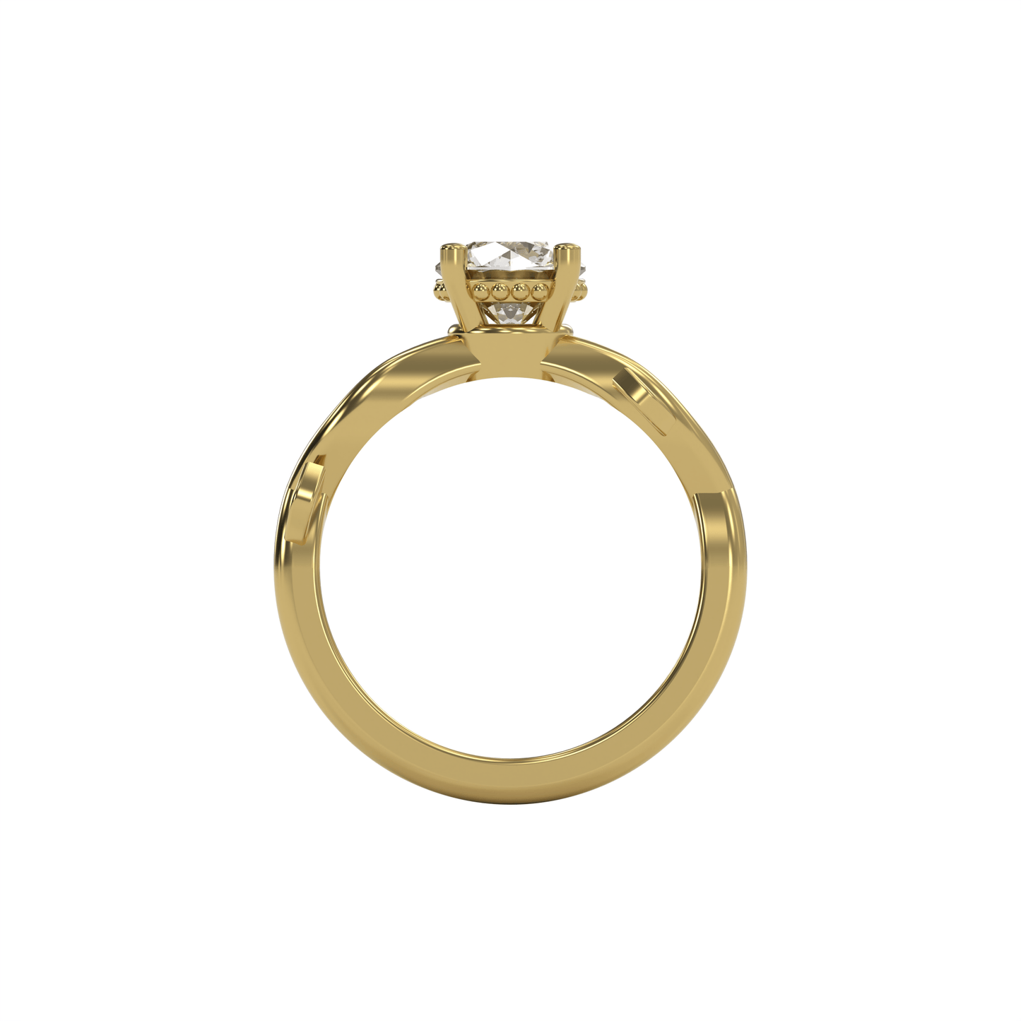 ROSA 1ct Labor Diamant Rund Verlobungsring, 14K Gold