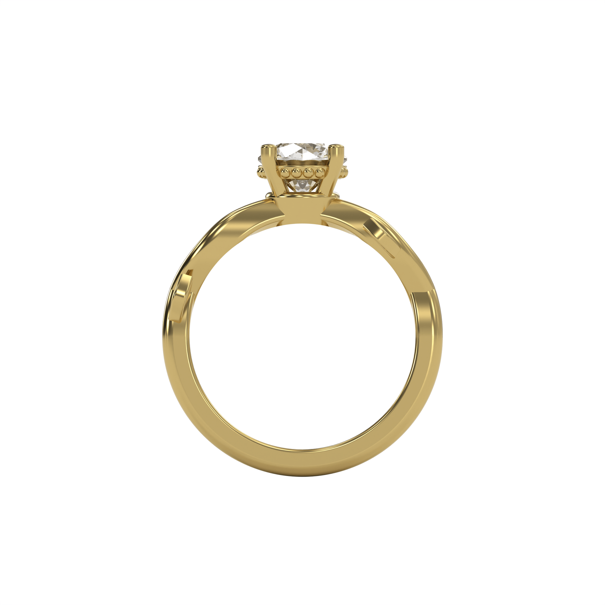 ROSA 1ct Labor Diamant Rund Verlobungsring, 14K Gold