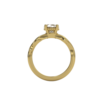 ROSA 1ct Labor Diamant Rund Verlobungsring, 14K Gold