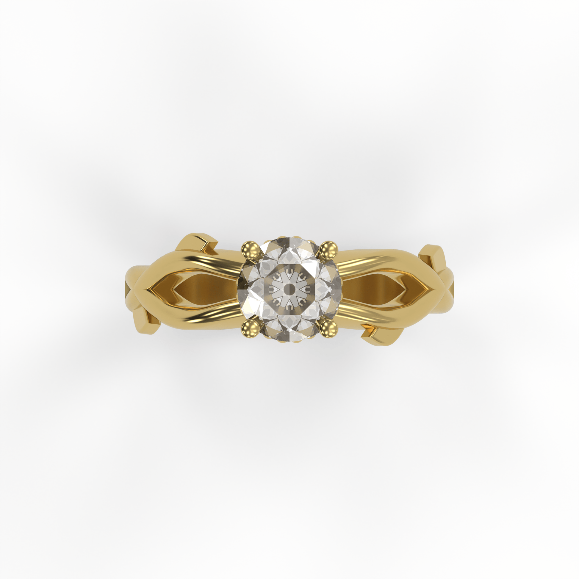 ROSA 1ct Labor Diamant Rund Verlobungsring, 14K Gold