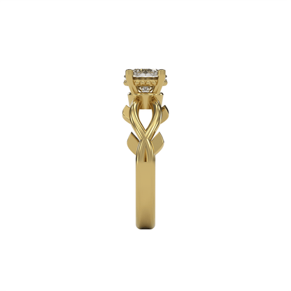 ROSA 1ct Labor Diamant Rund Verlobungsring, 14K Gold