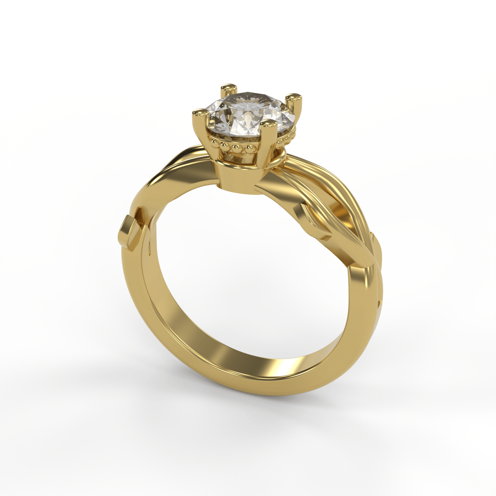 ROSA 1ct Labor Diamant Rund Verlobungsring, 14K Gold