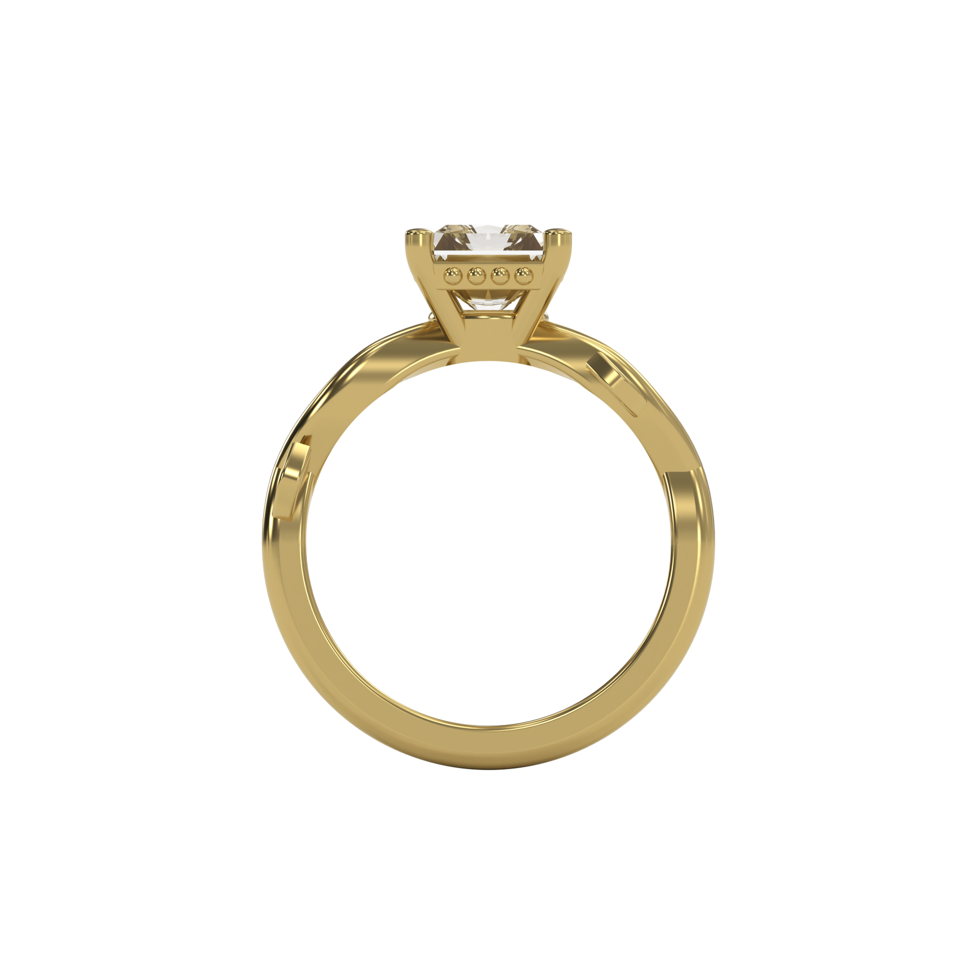 ROSA 2ct Labor Diamant Radiant Verlobungsring, 14K Gold