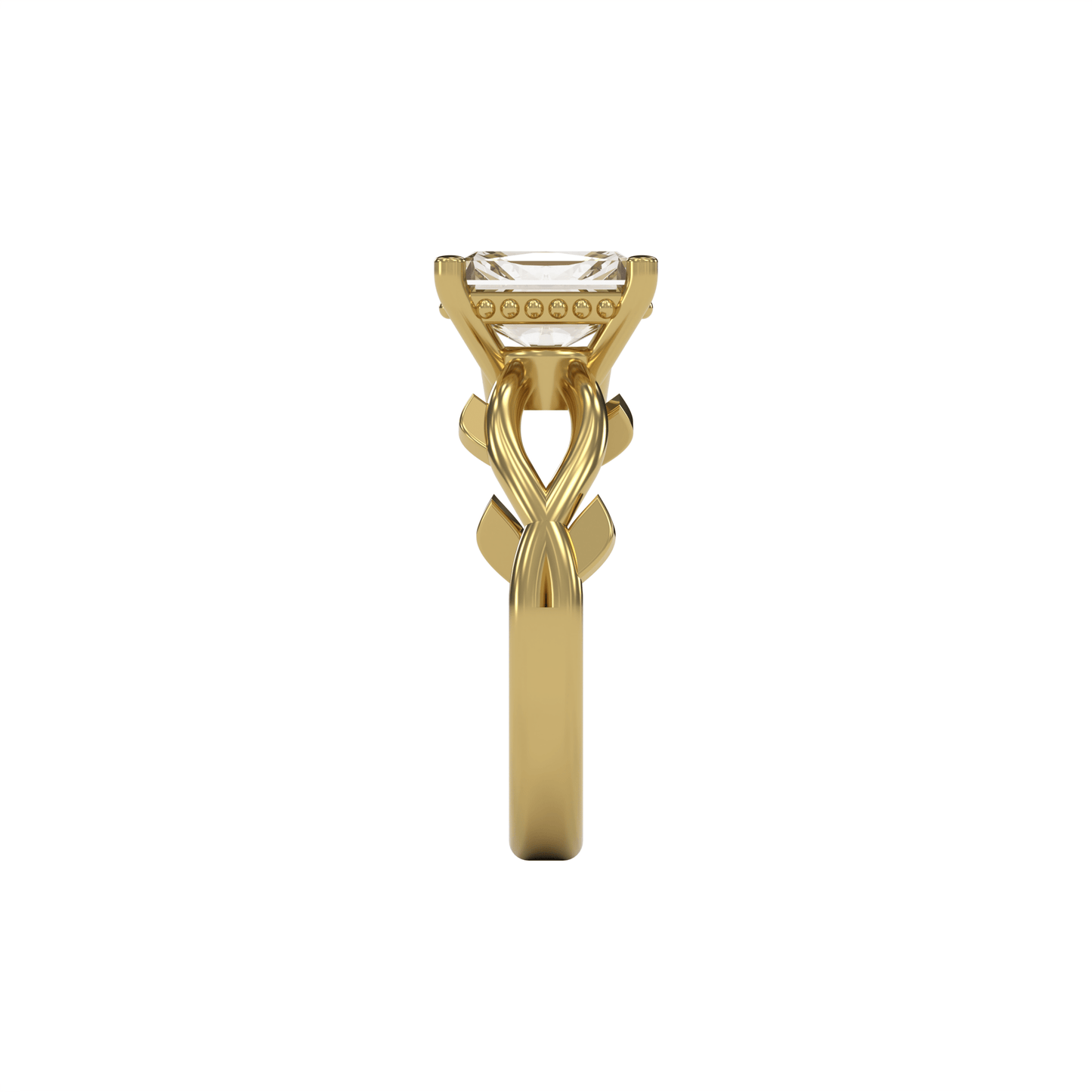 ROSA 2ct Labor Diamant Radiant Verlobungsring, 14K Gold