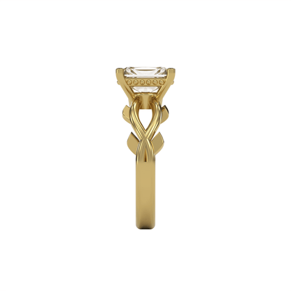 ROSA 2ct Labor Diamant Radiant Verlobungsring, 14K Gold