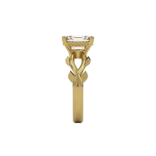 ROSA 2ct Labor Diamant Radiant Verlobungsring, 14K Gold