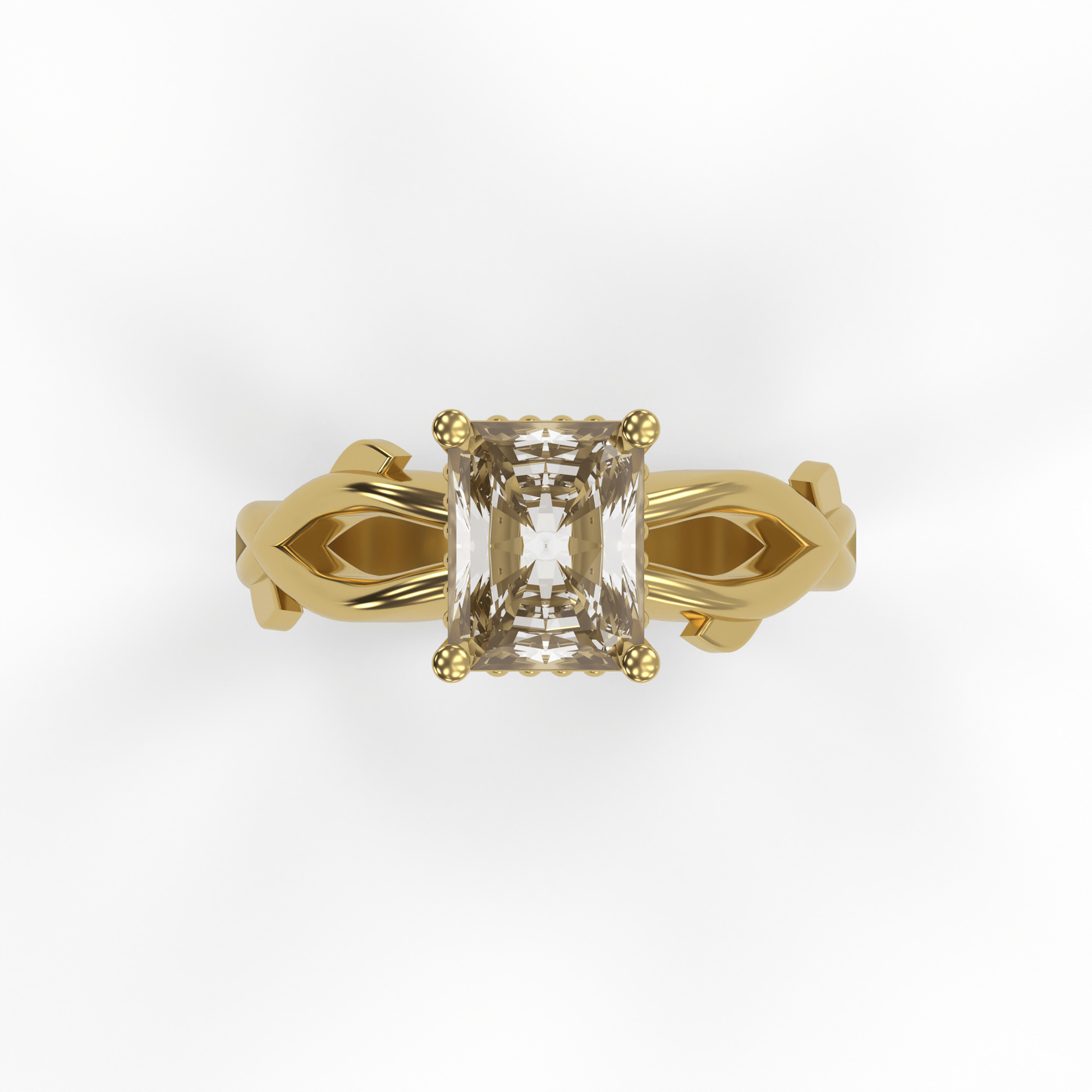 ROSA 2ct Labor Diamant Radiant Verlobungsring, 14K Gold