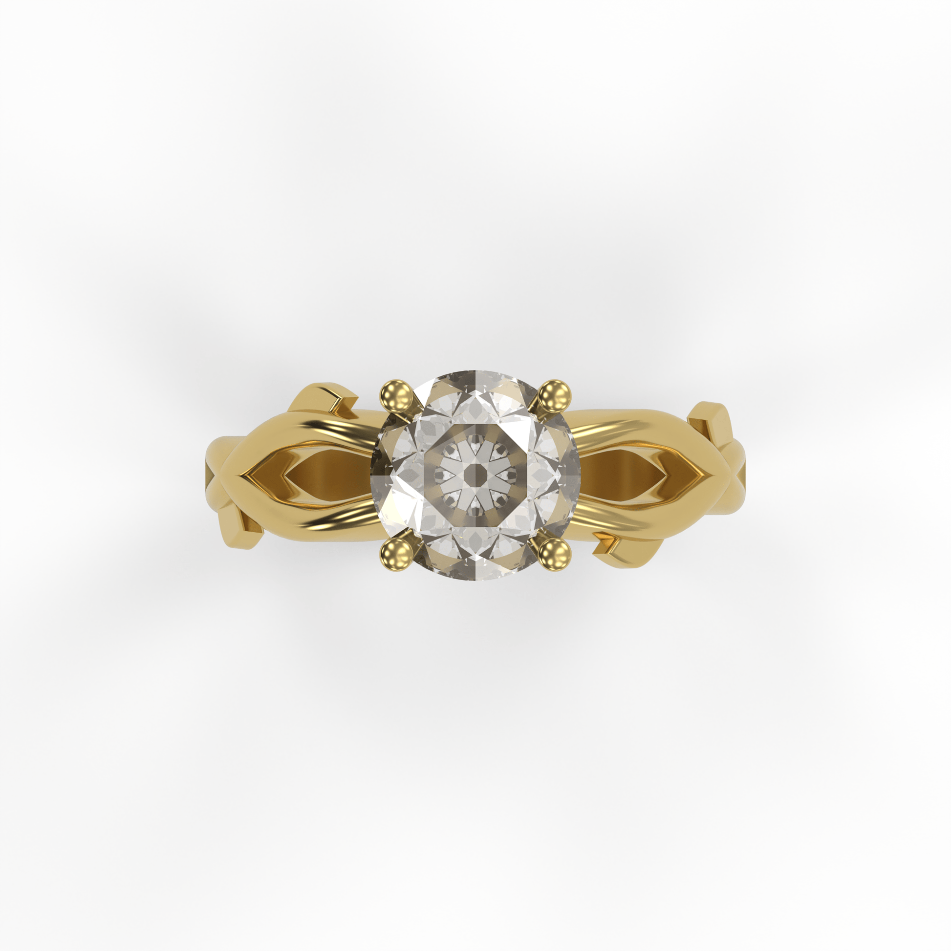 ROSA 2ct Labor Diamant Rund Verlobungsring, 14K Gold
