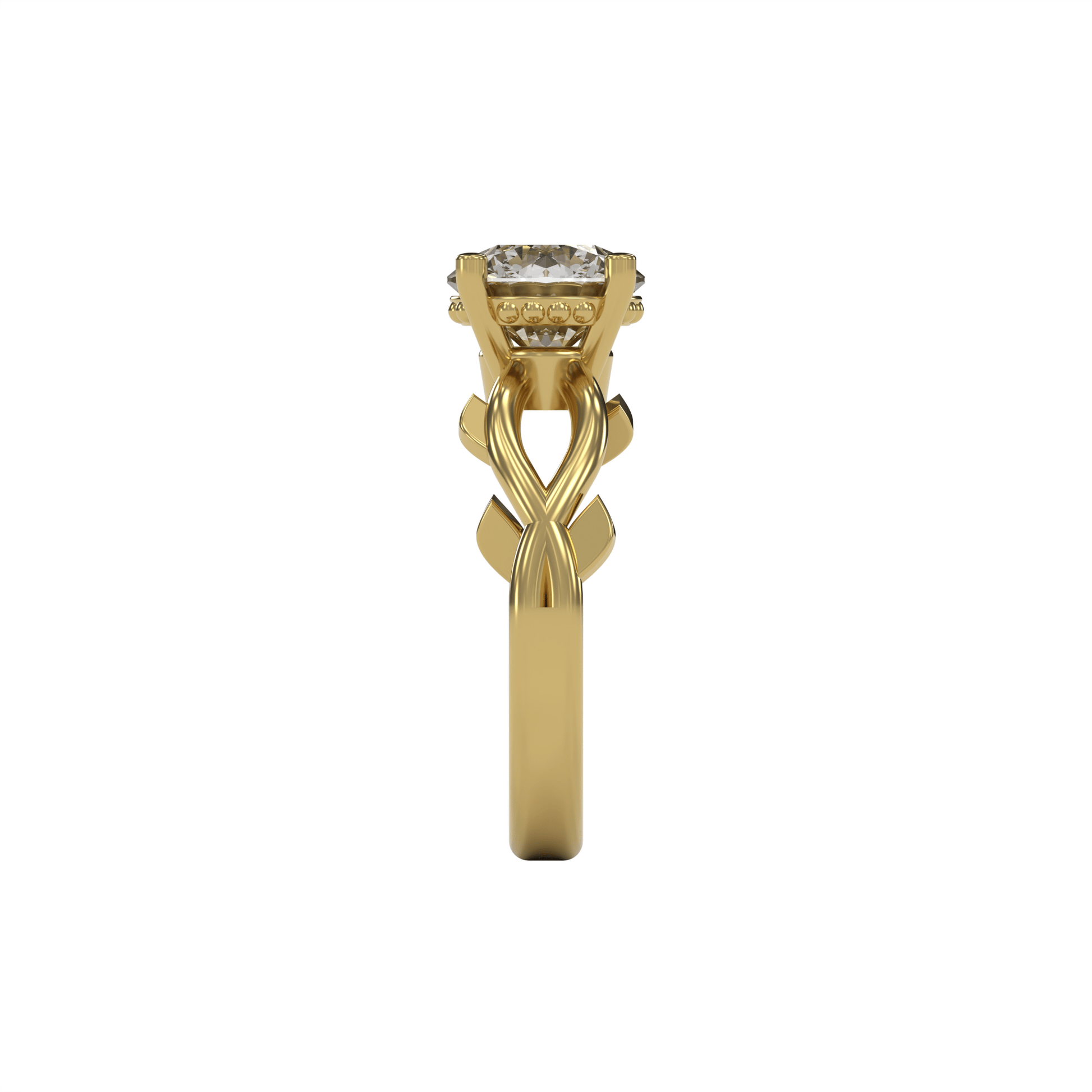 ROSA 2ct Labor Diamant Rund Verlobungsring, 14K Gold