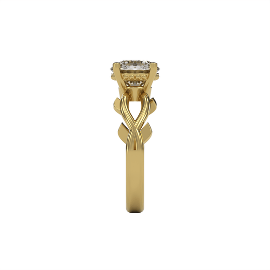 ROSA 2ct Labor Diamant Rund Verlobungsring, 14K Gold