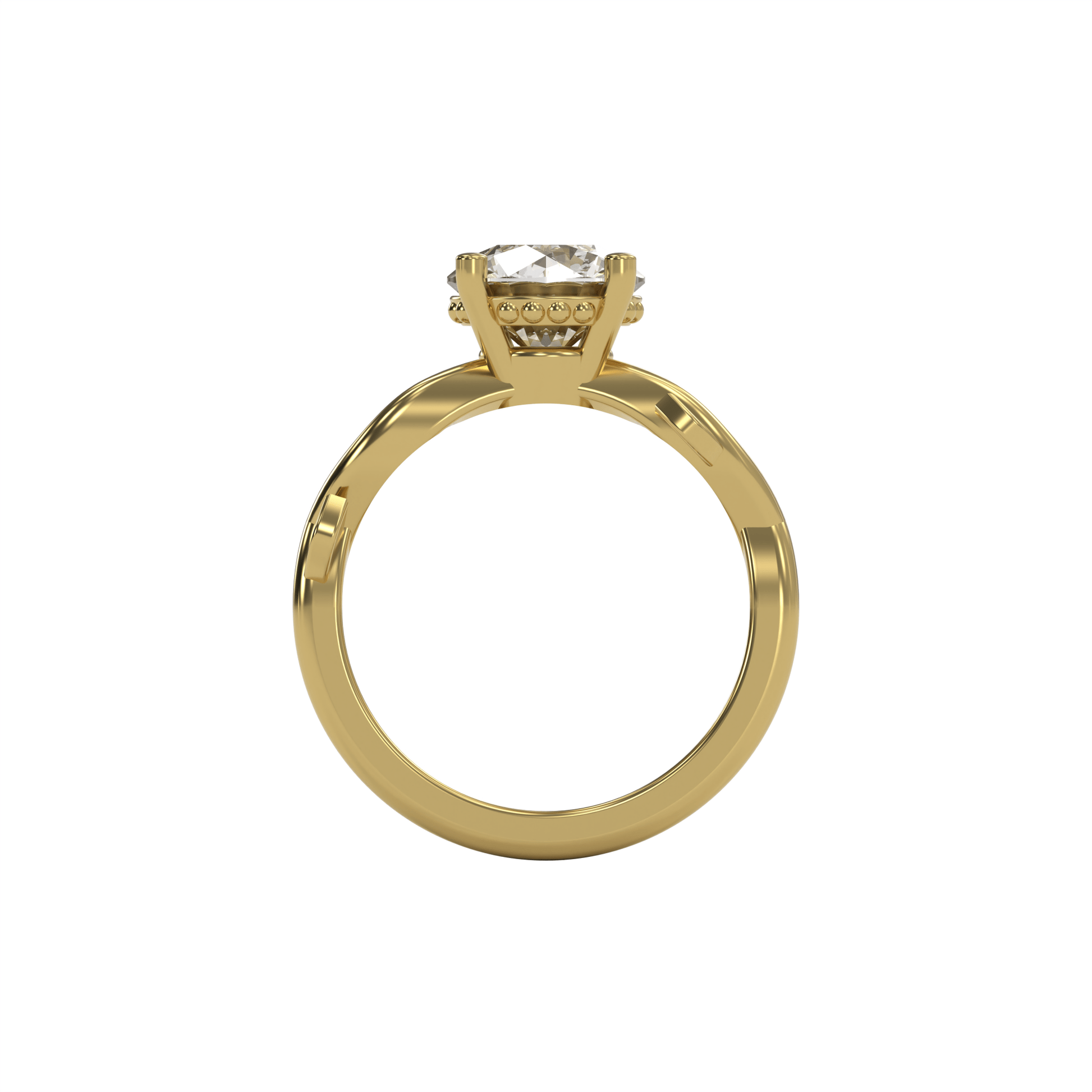 ROSA 2ct Labor Diamant Rund Verlobungsring, 14K Gold